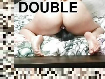 Double Penetration Butt Plug Black Dildo