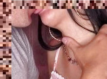 Sensual kisses with a webcam hottie