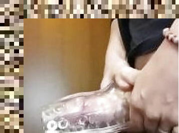 Huge cock fills the fleshlight