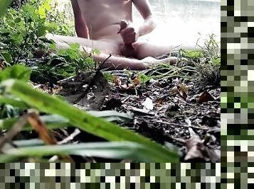 masturbation, en-plein-air, public, amateur, ejaculation-sur-le-corps, énorme-bite, ados, allemand, ejaculation, fétiche