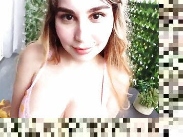 Teasing POV PORN babe with bigboobs suck dick in outdoor cl