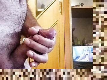 énorme, amateur, ejaculation-sur-le-corps, gay, branlette, ejaculation, européenne, euro, sperme, solo