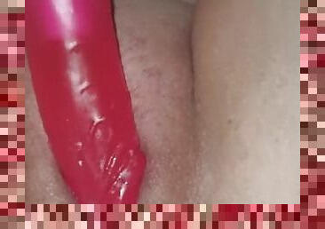 Dildo play make wifes pussy cream