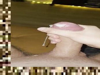 Jerking off my 20cm uncut cock until I finish with huge cumshot