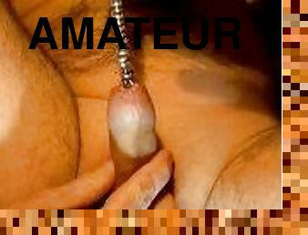 masturbation, amateur, ejaculation-sur-le-corps, énorme-bite, ejaculation, sperme, bite, insertion