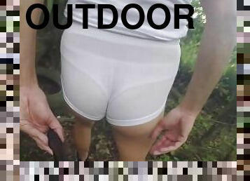 masturbation, en-plein-air, public, amateur, anal, travesti, culotte, fétiche, attrapée, forêt