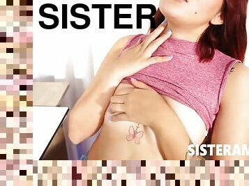 Sister Amor fingers naughty pussy and lust