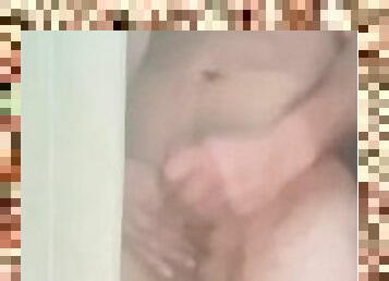 masturbation, amateur, ejaculation-sur-le-corps, énorme-bite, solo, hôtel, bite