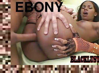Ebony babe shows off her amazing ass while being nailed by a big cock
