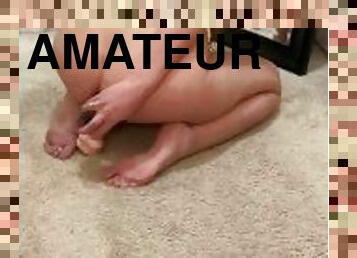 cul, masturbation, amateur, anal, ados, jouet, double, gode, solo, pénétrante