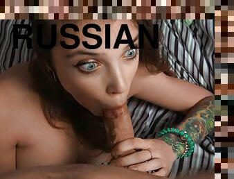 Russian shameless cutie Mihanika satisfies stranger's lust