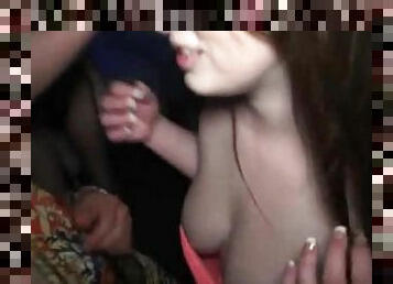 Chicks flashing their sexy asses at a party