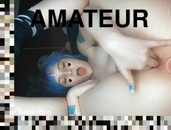 masturbation, amateur, anal, jouet, webcam, solo, tatouage