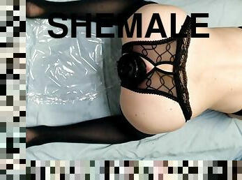 shemale, amatør, anal, leke, hardcore, creampie, bdsm, undertøy, alene