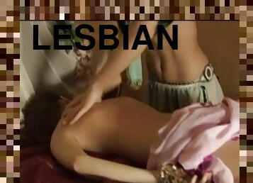 Lesbian babe enjoying a sensual massage