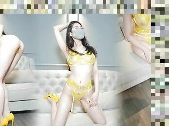 High heels Stockings 20 Yellow Temptation