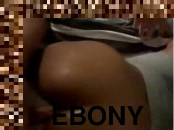 Wet ebony pussy gets back shots