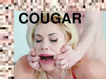 cul, ejaculation-sur-le-corps, énorme-bite, milf, hardcore, jeune-18, blonde, cougar