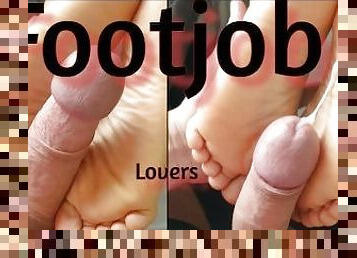 He got Cum all over my Feet and Dripping!!! - footjob