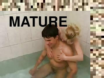 Mature stepmom and her in the shower