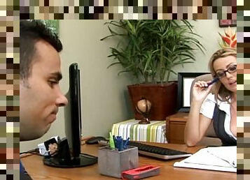 Hot office porn with a busty blonde