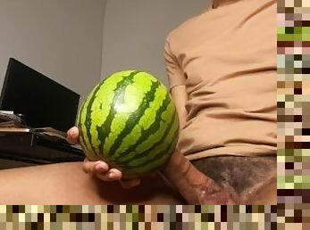 Fucking this watermelon like it's your pussy