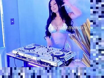 Chloe Manson's Techno Rhythm Dance and Tease in Blue Light Lingerie