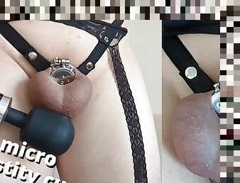 Man No More - Thick Thigh Sissy Cums in Micro Chastity Cage