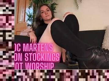 Doc Martens Nylon Stockings Foot Worship - Findom Femdom Foot Fetish Goddess Worship Humiliation