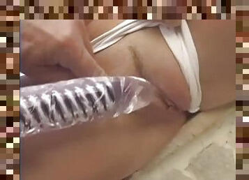 Behind The Scenes: Girls masturbate with huge dildos