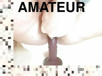 masturbation, amateur, anal, jouet, chevauchement, gode, solo
