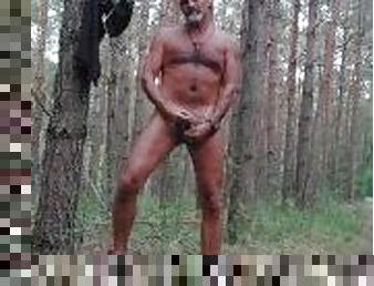 stripping nude in the forrest