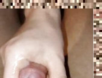 Straight male neighbor cumcontrol and worships younger twink guy's dick til he shoots a spermload