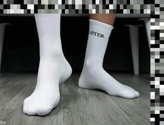 White Master Socks, Big Male Feet Ready to Dominate: Foot Fetish!