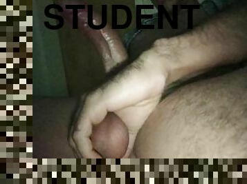masturbação, estudante, pénis-grande, dedos, colégio, ejaculação, leite, pénis