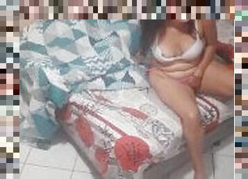 masturbation, chatte-pussy, maigre, ados, branlette, couple, doigtage, baby-sitter, horny, chambre-a-coucher