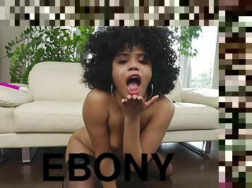 Sweet ebony beauty ends fabulous POV cam fuck with facial