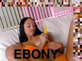 Cocksucking POV Ebony puts cock deep in her greedy mouth