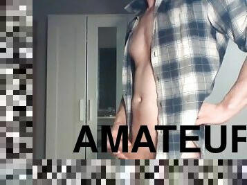 masturbation, amateur, ejaculation-sur-le-corps, branlette, jeune-18, webcam, solo, bite