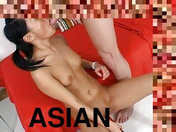 Asian chick Vanessa swallows a load