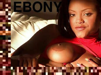 Ebony Lavish Styles is licking her nipples