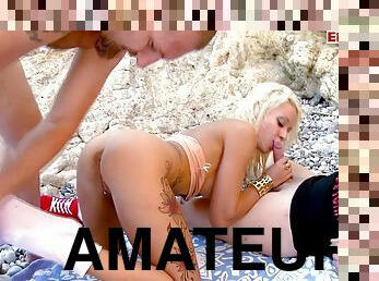 gros-nichons, en-plein-air, public, amateur, anal, énorme-bite, latina, branlette, fellation-profonde, plage