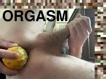 Oh my gourd I love anal. Thanksgiving gourd in my asshole edging ruined orgasm. Big cock Huge load!