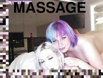 Alt Babes Tricky Nymph and KinkKitten1 Motorboating, makeout and massage