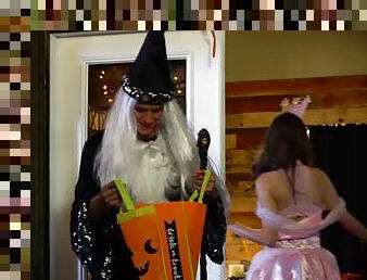 Sexy fairy riley enchants a wizard with a huge staff