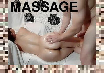 Massage, foot licking and hot sex with cum in mouth