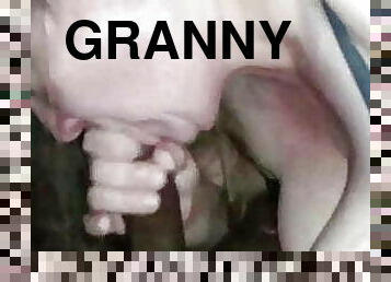 Interracial - Jacksonville Granny titfucking to get cum in mouth