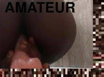 Amateur Ebony Pov Dildo Riding in Bathtub