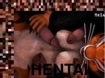 penetração-de-braço, anime, hentai, 3d