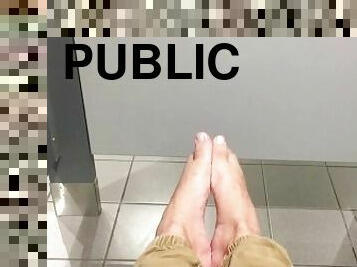 público, pés, casa-de-banho, fetiche